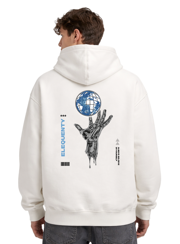 World in your Hands Oversized Hoodie Light