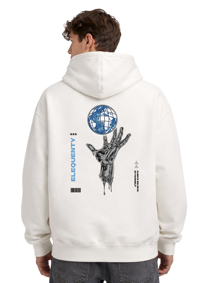 World in your Hands Oversized Hoodie Light